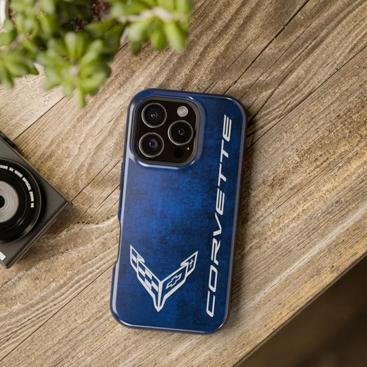 Corvette Blue C8 iPhone Case - Corvette Samsung Phone Case - Cell Phone Case - Impact Resistant - Rubber Liner - Matte or Glossy