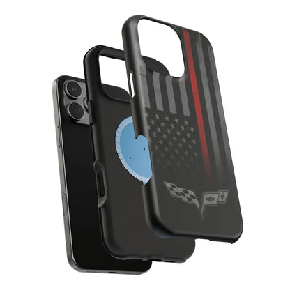 Corvette C6 "Red Lives Matter" Magnetic Tough Case, iPhone Case, Impact Resistant, MagSafe, Rubber Liner, Matte or Glossy, Cell Phone Case