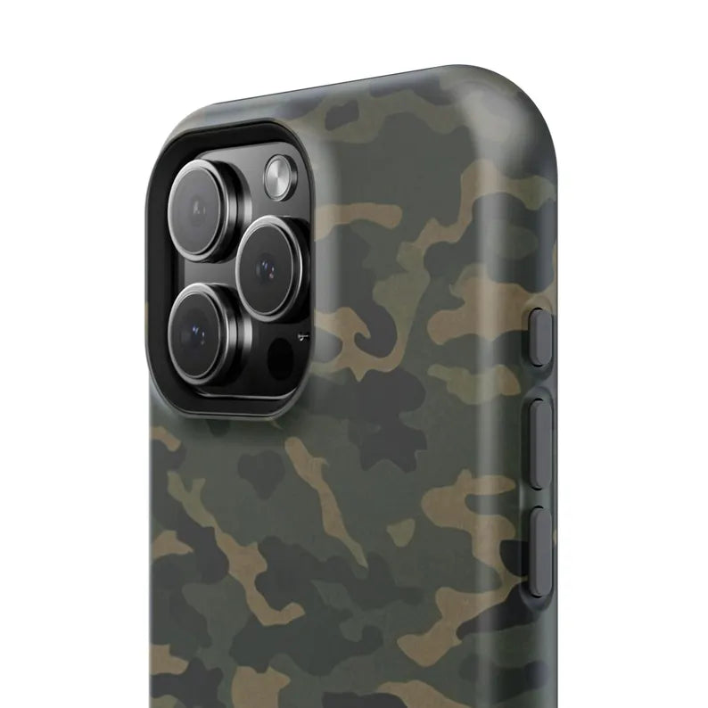 Corvette C6 Camo Magnetic Tough Case, iPhone Case, Impact Resistant, MagSafe, Rubber Liner, Matte or Glossy, Cell Phone Case