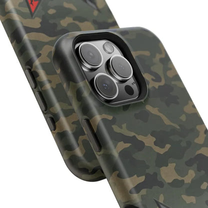 Corvette C8 Camo Magnetic Tough Case, iPhone Case, Impact Resistant, MagSafe, Rubber Liner, Matte or Glossy, Cell Phone Case