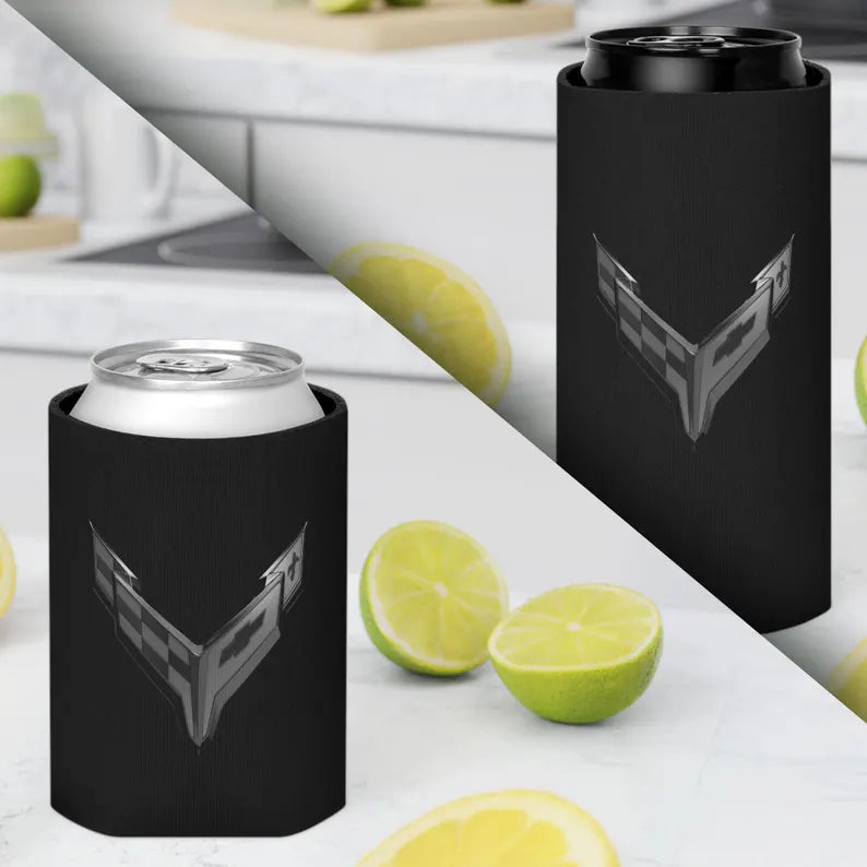 Corvette C8 Can Coozie, Regular and Slim, Beer and Soda Coozie, Race Day Beverage Holder, Car Enthusiast Gift, Party Favor, Tailgate