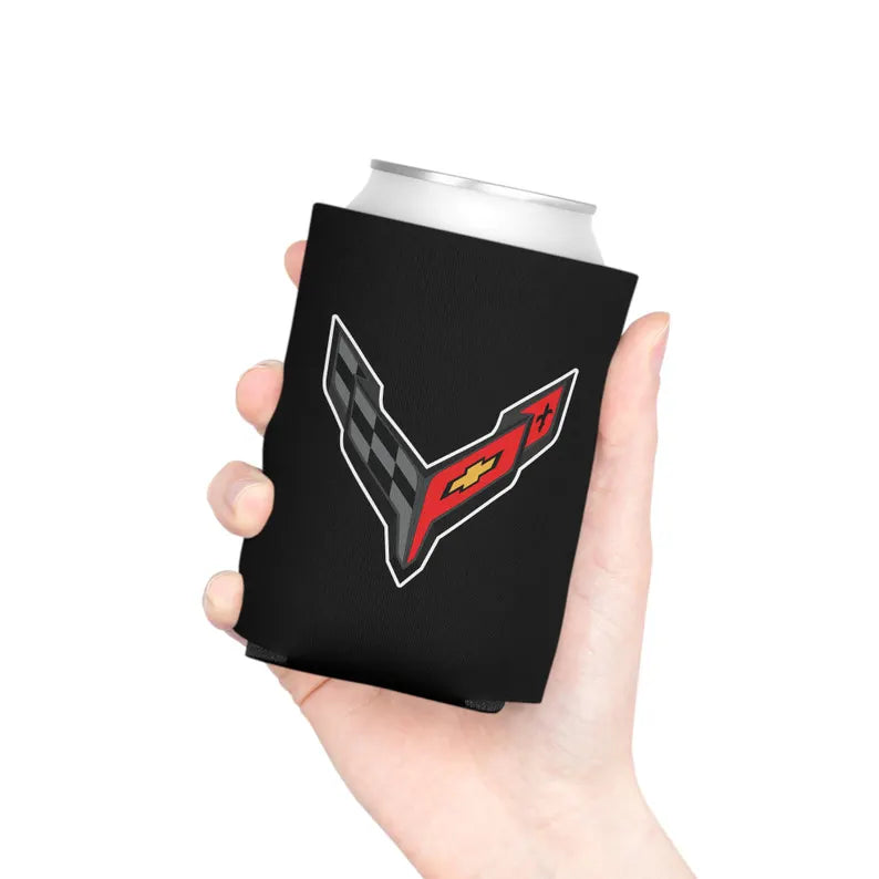 Corvette C8 Can Coozie, Regular and Slim, Beer and Soda Coozie, Race Day Beverage Holder, Car Enthusiast Gift, Party Favor, Tailgate