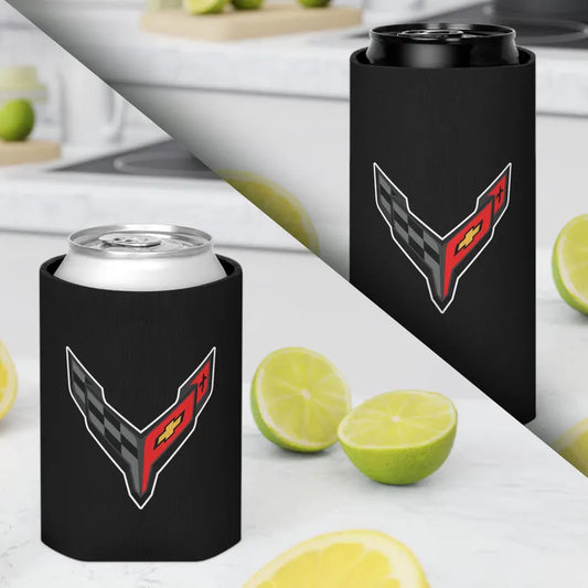 Corvette C8 Can Coozie, Regular and Slim, Beer and Soda Coozie, Race Day Beverage Holder, Car Enthusiast Gift, Party Favor, Tailgate