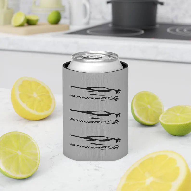 Corvette Stingray Can Coozie, Regular or Slim, Beer and Soda Coozie, Race Day Beverage Holder, Car Enthusiast Gift, Party Favor, Tailgate