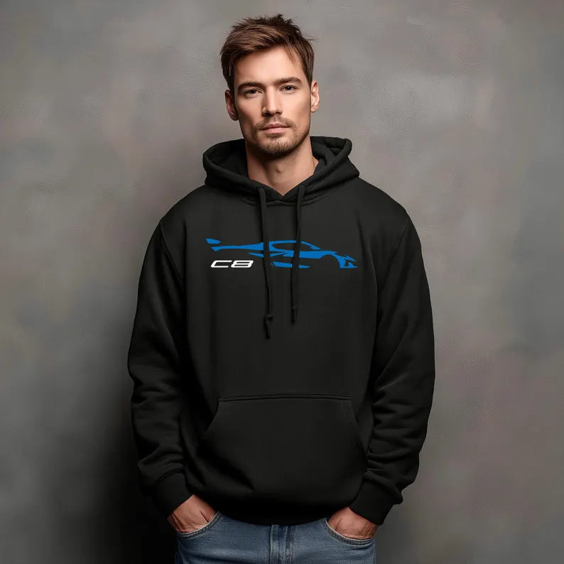 Corvette C8 Hoodie, Corvette Sweatshirt, Gifts for Car Guys, Gifts for Car Girls, JERZEES® NuBlend®, Pullover, Unisex, Hoody