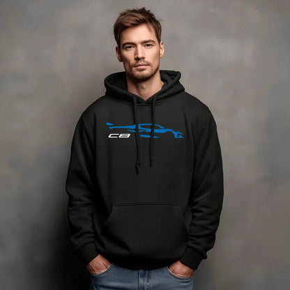 Corvette C8 Hoodie, Corvette Sweatshirt, Gifts for Car Guys, Gifts for Car Girls, JERZEES® NuBlend®, Pullover, Unisex, Hoody