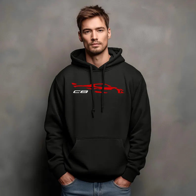 Corvette C8 Hoodie, Corvette Sweatshirt, Gifts for Car Guys, Gifts for Car Girls, JERZEES® NuBlend®, Pullover, Unisex, Hoody
