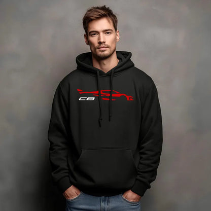 Corvette C8 Hoodie, Corvette Sweatshirt, Gifts for Car Guys, Gifts for Car Girls, JERZEES® NuBlend®, Pullover, Unisex, Hoody