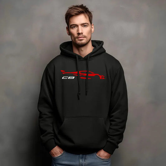 Corvette C8 Hoodie, Corvette Sweatshirt, Gifts for Car Guys, Gifts for Car Girls, JERZEES® NuBlend®, Pullover, Unisex, Hoody