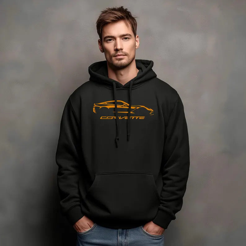 Corvette C7 Hoodie, Corvette Sweatshirt, Gifts for Car Guys, Gifts for Car Girls, JERZEES® NuBlend®, Pullover, Unisex, Hoody