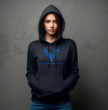 Corvette C8 Hoodie, Corvette Sweatshirt, Gifts for Car Guys, Gifts for Car Girls, JERZEES® NuBlend®, Pullover, Unisex, Hoody