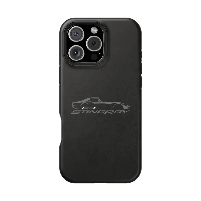 Corvette C3 Stingray Magnetic Tough Case, iPhone Case, Impact Resistant, MagSafe, Rubber Liner, Matte or Glossy, Cell Phone Case