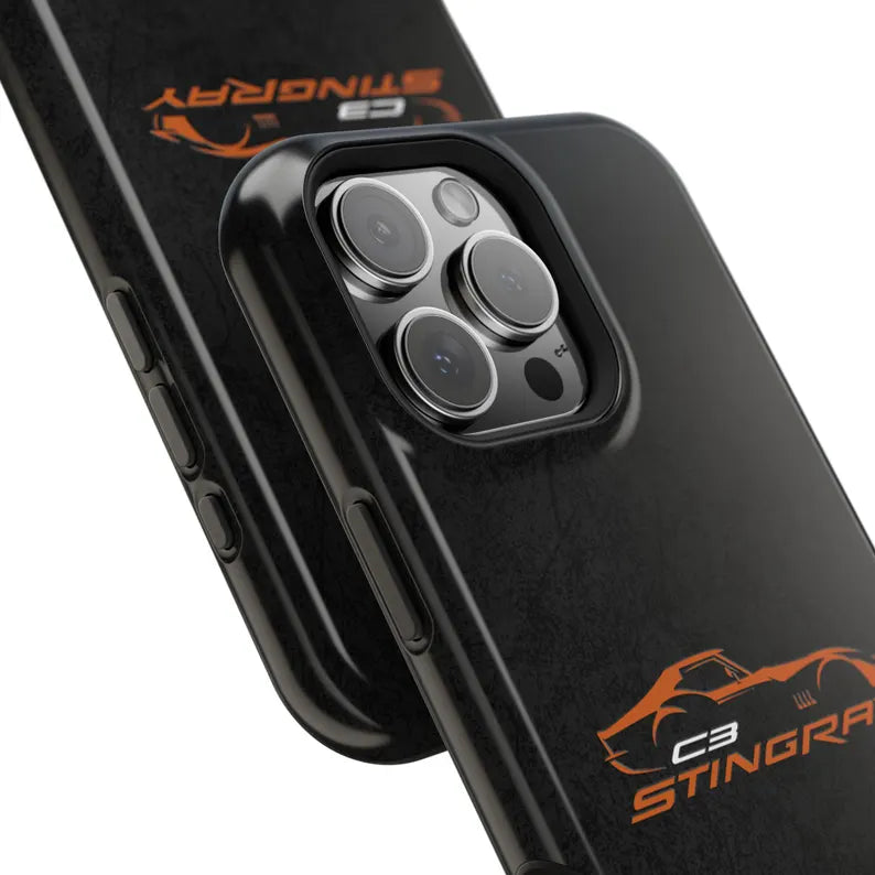 Corvette C3 Stingray Magnetic Tough Case, iPhone Case, Impact Resistant, MagSafe, Rubber Liner, Matte or Glossy, Cell Phone Case