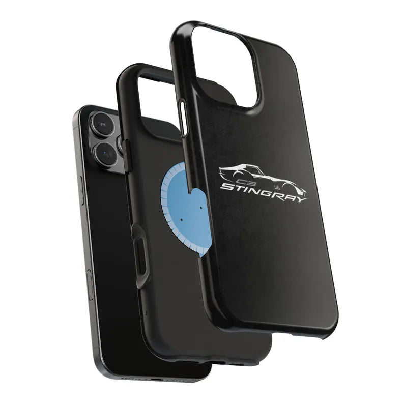 Corvette C3 Stingray Magnetic Tough Case, iPhone Case, Impact Resistant, MagSafe, Rubber Liner, Matte or Glossy, Cell Phone Case