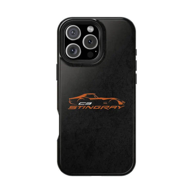 Corvette C3 Stingray Magnetic Tough Case, iPhone Case, Impact Resistant, MagSafe, Rubber Liner, Matte or Glossy, Cell Phone Case