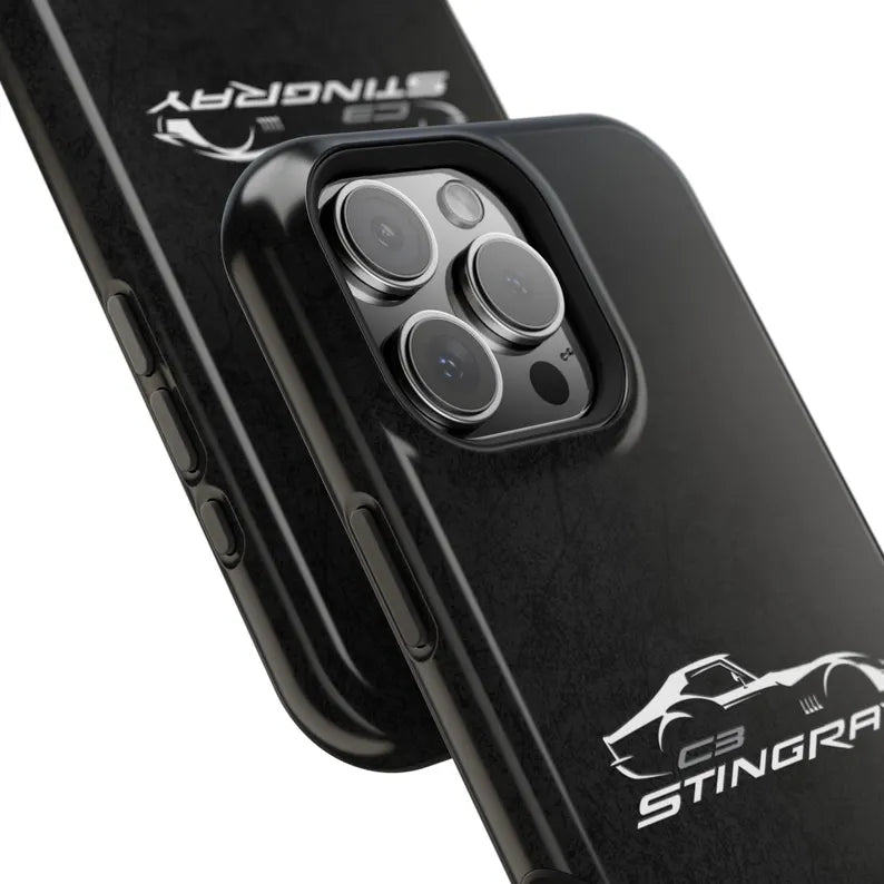 Corvette C3 Stingray Magnetic Tough Case, iPhone Case, Impact Resistant, MagSafe, Rubber Liner, Matte or Glossy, Cell Phone Case
