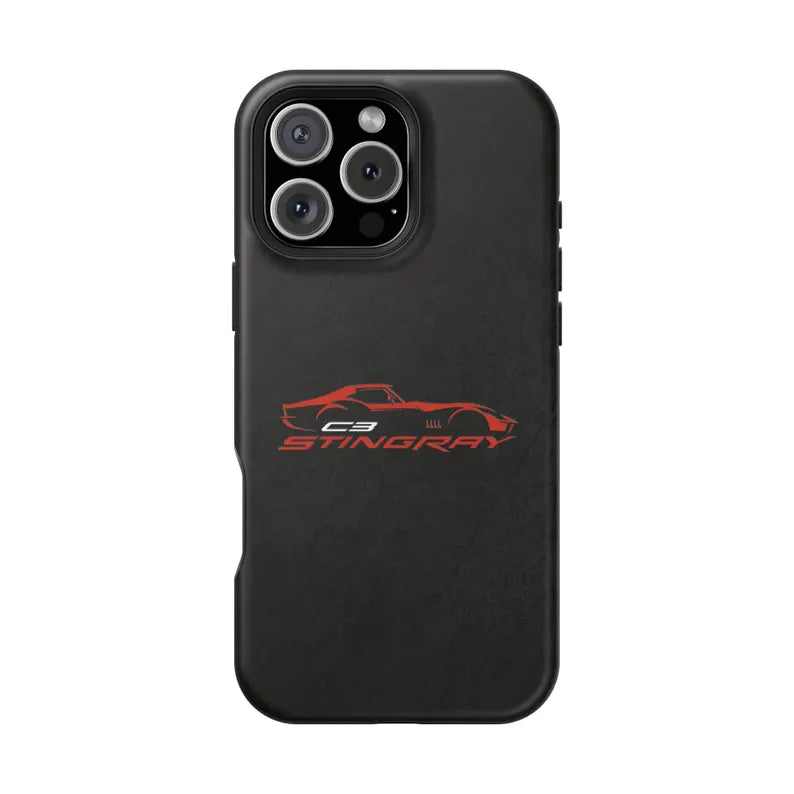 Corvette C3 Stingray Magnetic Tough Case, iPhone Case, Impact Resistant, MagSafe, Rubber Liner, Matte or Glossy, Cell Phone Case