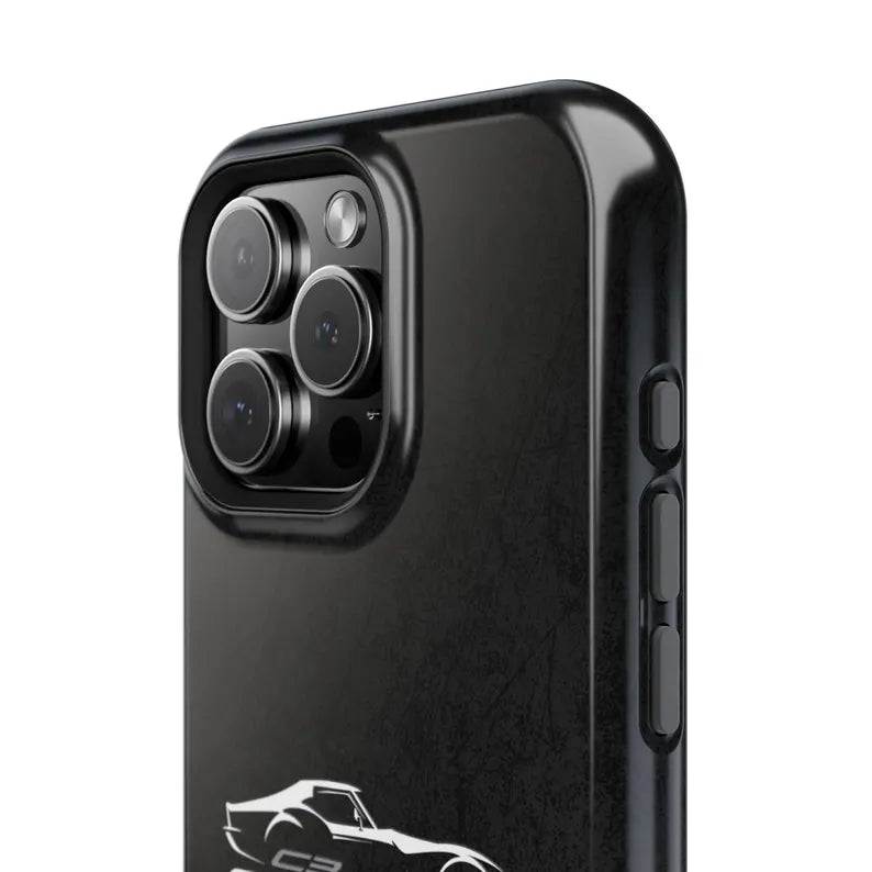Corvette C3 Stingray Magnetic Tough Case, iPhone Case, Impact Resistant, MagSafe, Rubber Liner, Matte or Glossy, Cell Phone Case