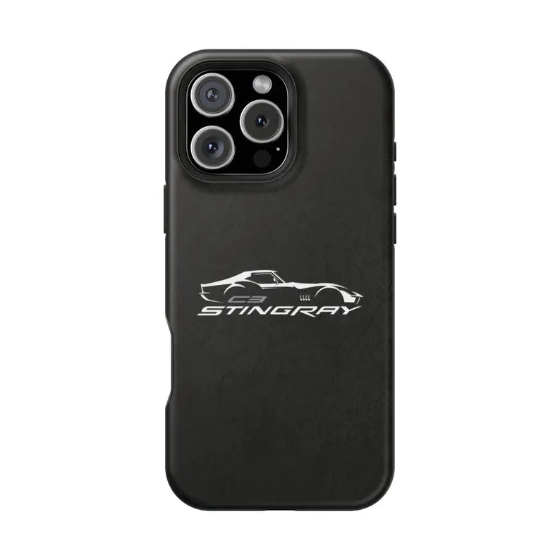 Corvette C3 Stingray Magnetic Tough Case, iPhone Case, Impact Resistant, MagSafe, Rubber Liner, Matte or Glossy, Cell Phone Case