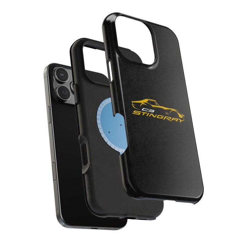 Corvette C3 Stingray Magnetic Tough Case, iPhone Case, Impact Resistant, MagSafe, Rubber Liner, Matte or Glossy, Cell Phone Case