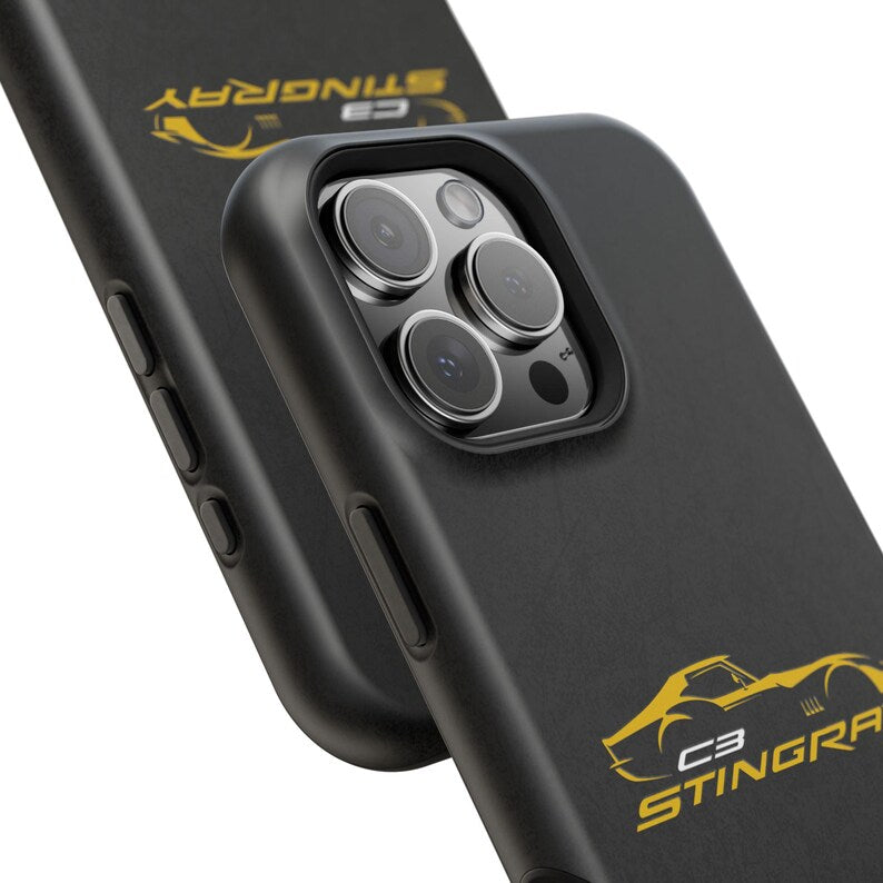 Corvette C3 Stingray Magnetic Tough Case, iPhone Case, Impact Resistant, MagSafe, Rubber Liner, Matte or Glossy, Cell Phone Case