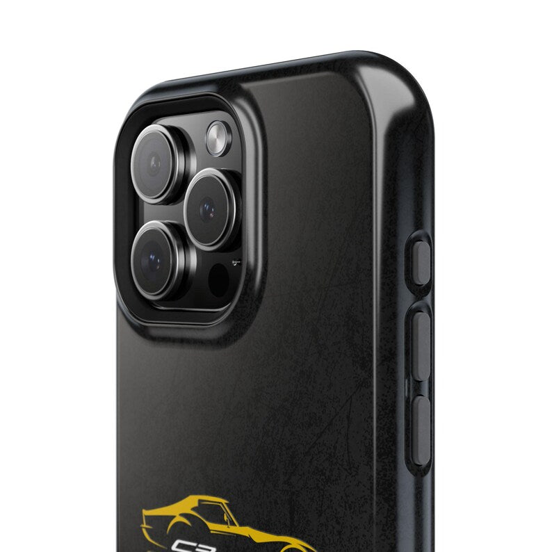 Corvette C3 Stingray Magnetic Tough Case, iPhone Case, Impact Resistant, MagSafe, Rubber Liner, Matte or Glossy, Cell Phone Case