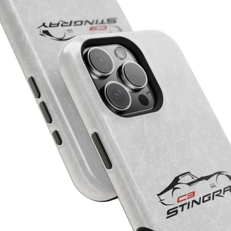 Corvette C3 Stingray Magnetic Tough Case, iPhone Case, Impact Resistant, MagSafe, Rubber Liner, Matte or Glossy, Cell Phone Case