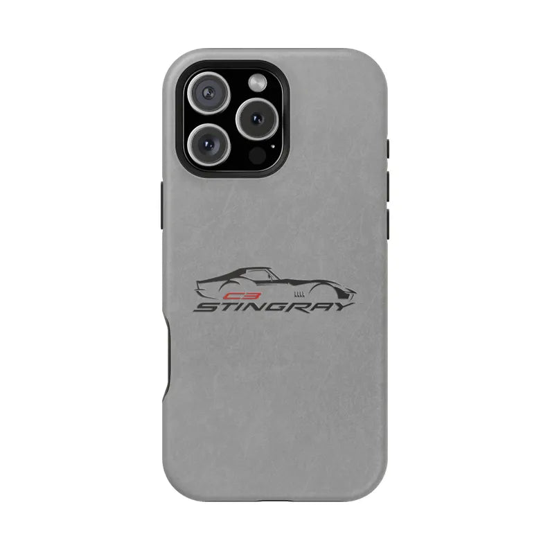Corvette C3 Stingray Magnetic Tough Case, iPhone Case, Impact Resistant, MagSafe, Rubber Liner, Matte or Glossy, Cell Phone Case
