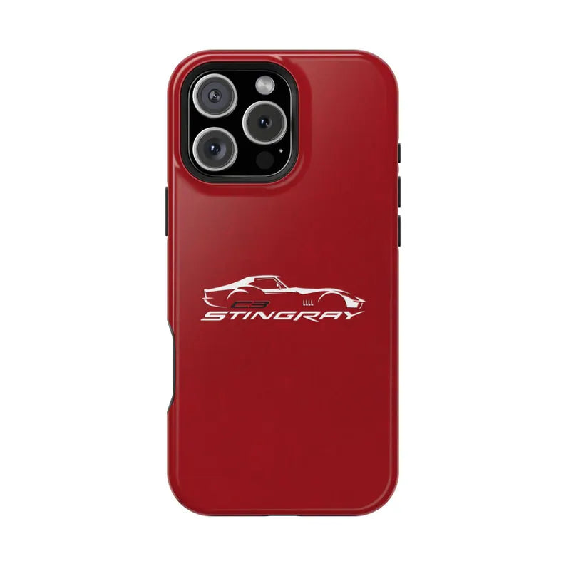 Corvette C3 Stingray Magnetic Tough Case, iPhone Case, Impact Resistant, MagSafe, Rubber Liner, Matte or Glossy, Cell Phone Case