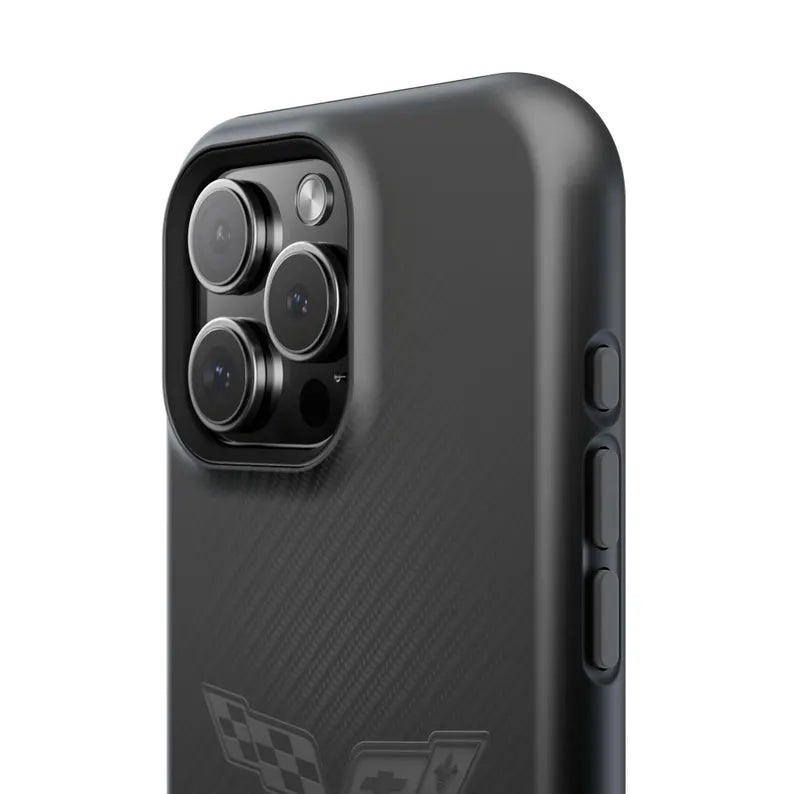 Corvette C6 "Blackout" Magnetic Tough Case, iPhone Case, Impact Resistant, MagSafe, Rubber Liner, Matte or Glossy, Cell Phone Case