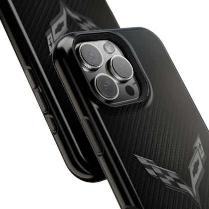Corvette C7 "Blackout" Magnetic Tough Case, iPhone Case, Impact Resistant, MagSafe, Rubber Liner, Matte or Glossy, Cell Phone Case