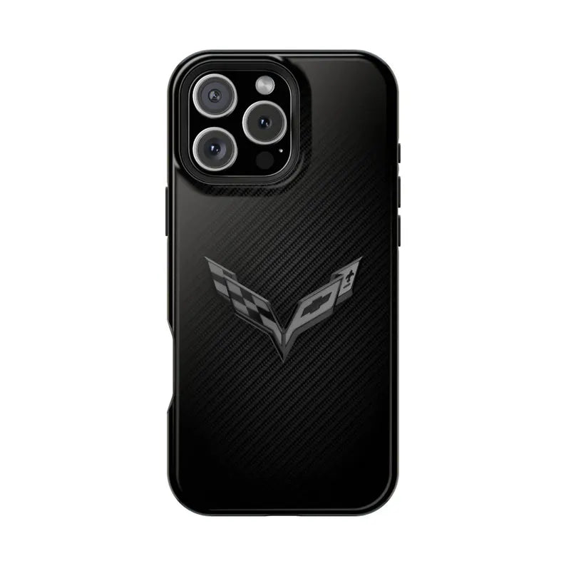 Corvette C7 "Blackout" Magnetic Tough Case, iPhone Case, Impact Resistant, MagSafe, Rubber Liner, Matte or Glossy, Cell Phone Case