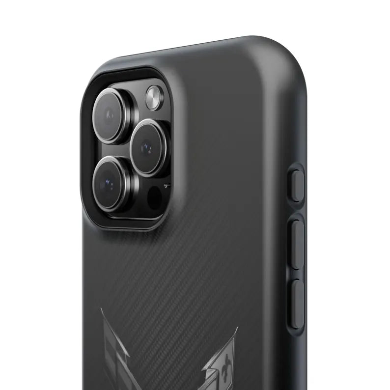 Corvette C8 "Blackout" Magnetic Tough Case, iPhone Case, Impact Resistant, MagSafe, Rubber Liner, Matte or Glossy, Cell Phone Case