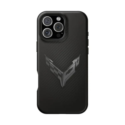 Corvette C8 "Blackout" Magnetic Tough Case, iPhone Case, Impact Resistant, MagSafe, Rubber Liner, Matte or Glossy, Cell Phone Case