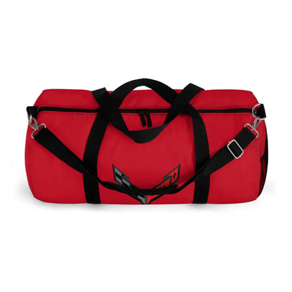 Red Corvette Duffel Bag, C8 Logo, Gym Bag, Travel Bag, Gifts for Car Guys, Gifts for Car Girls, Corvette Merch, Overnight Duffel
