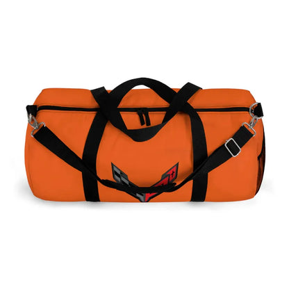 Orange Corvette Duffel Bag, C8 Logo, Gym Bag, Travel Bag, Gifts for Car Guys, Gifts for Car Girls, Corvette Merch, Overnight Duffel