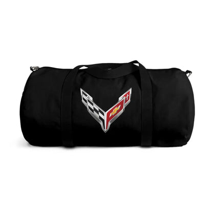 Black Corvette Duffel Bag, C8 Logo, Gym Bag, Travel Bag, Gifts for Car Guys, Gifts for Car Girls, Corvette Merch, Overnight Duffel
