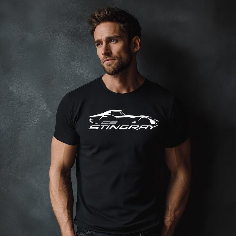 Corvette C3 Stingray Custom T-Shirt, Bella+Canvas T-Shirt, Unisex, Corvette Apparel, Graphic Tee, Soft T-Shirt, Stingray Logo