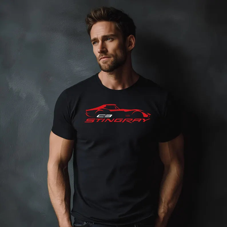 Corvette C3 Stingray Custom T-Shirt, Bella+Canvas T-Shirt, Unisex, Corvette Apparel, Graphic Tee, Soft T-Shirt, Stingray Logo
