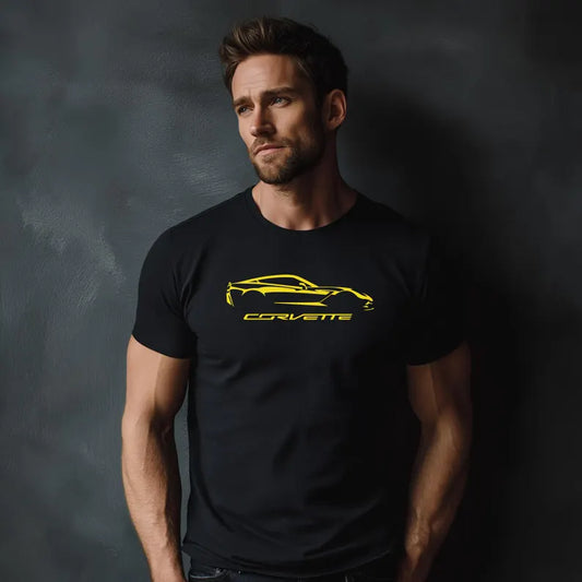 Corvette C7 Silhouette T-Shirt, Bella and Canvas T-Shirt, Corvette Apparel, Graphic Tee, Soft T-Shirt, Unisex T-Shirt, Raceday Gear