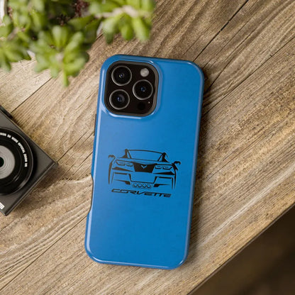 Corvette C7 Custom Illustrated Magnetic Tough Case, iPhone Case, Impact Resistant, MagSafe, Rubber Liner, Matte or Glossy, Cell Phone Case
