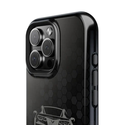 Corvette C7 Custom Illustrated Magnetic Tough Case, iPhone Case, Impact Resistant, MagSafe, Rubber Liner, Matte or Glossy, Cell Phone Case