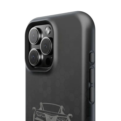 Corvette C7 Custom Illustrated Magnetic Tough Case, iPhone Case, Impact Resistant, MagSafe, Rubber Liner, Matte or Glossy, Cell Phone Case