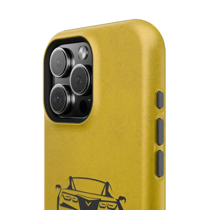 Corvette C7 Custom Illustrated Magnetic Tough Case, iPhone Case, Impact Resistant, MagSafe, Rubber Liner, Matte or Glossy, Cell Phone Case