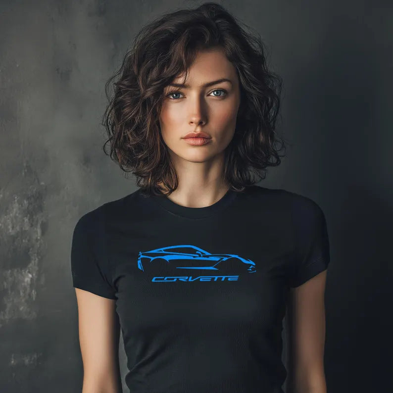 Corvette C7 Silhouette T-Shirt, Bella and Canvas T-Shirt, Corvette Apparel, Graphic Tee, Soft T-Shirt, Unisex T-Shirt, Raceday Gear