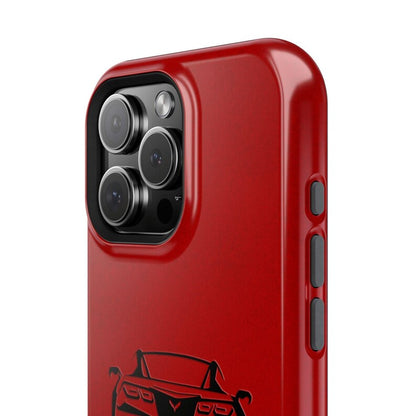 Corvette C7 Custom Illustrated Magnetic Tough Case, iPhone Case, Impact Resistant, MagSafe, Rubber Liner, Matte or Glossy, Cell Phone Case