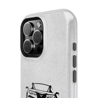 Corvette C7 Custom Illustrated Magnetic Tough Case, iPhone Case, Impact Resistant, MagSafe, Rubber Liner, Matte or Glossy, Cell Phone Case