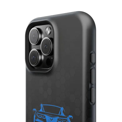 Corvette C7 Custom Illustrated Magnetic Tough Case, iPhone Case, Impact Resistant, MagSafe, Rubber Liner, Matte or Glossy, Cell Phone Case