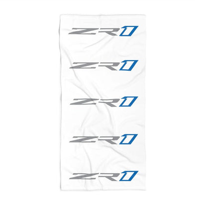 Corvette ZR1 Beach Towel, Corvette Gifts, Car Enthusiast Towel, Quick-Dry Towel, Corvette Logo, White Towel, Car Guy Gifts, Z06 Logo