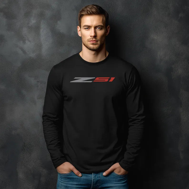 Unisex Corvette Z51 Long Sleeve Tee, Custom Silhouette, Graphic T-Shirt, Gift for Him, Gift for Her, Bella+Canvas, Soft Shirt